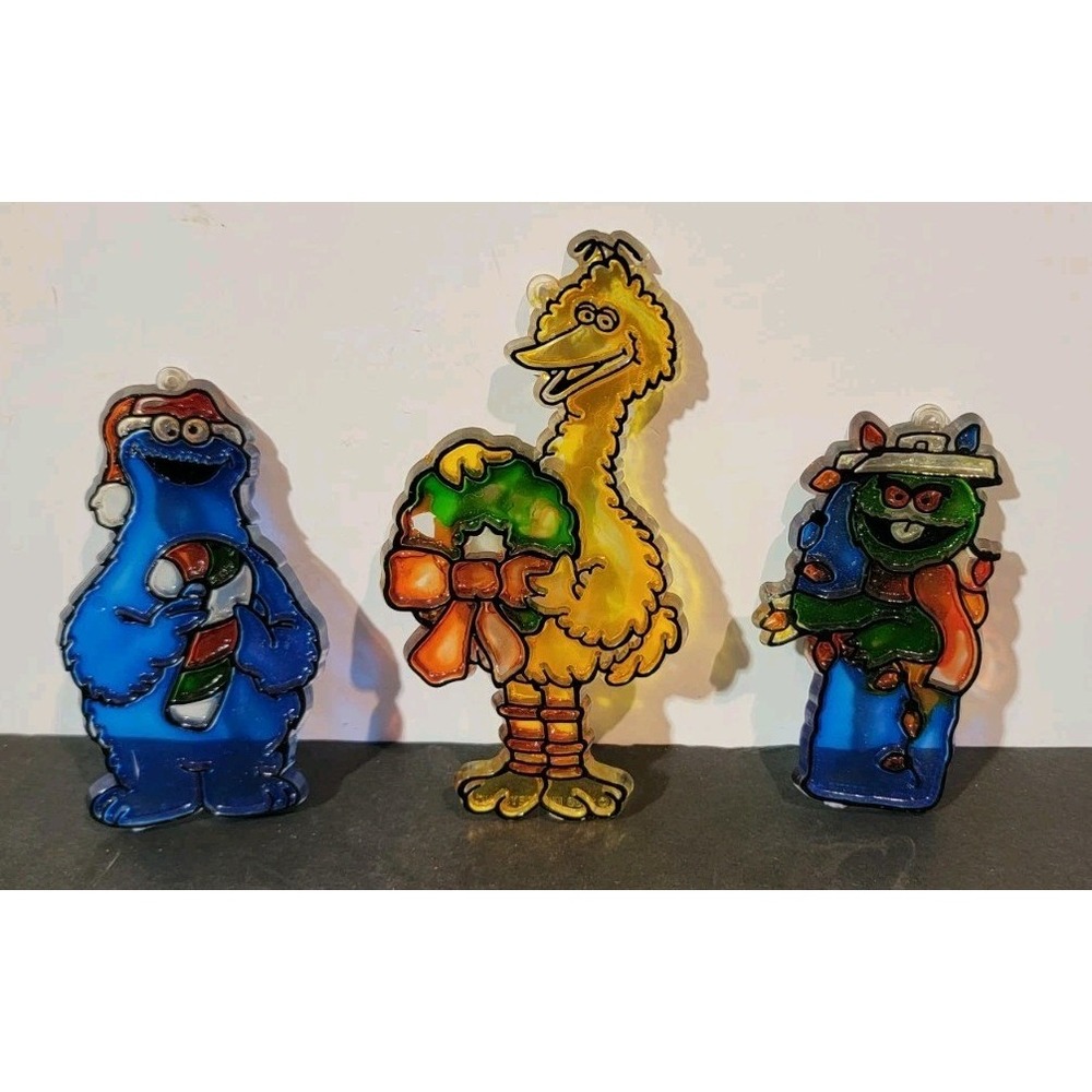 Vintage Sesame Street Christmas Ornaments Muppets‎ Inc Big Bird Earnie Oscar 3